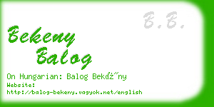 bekeny balog business card